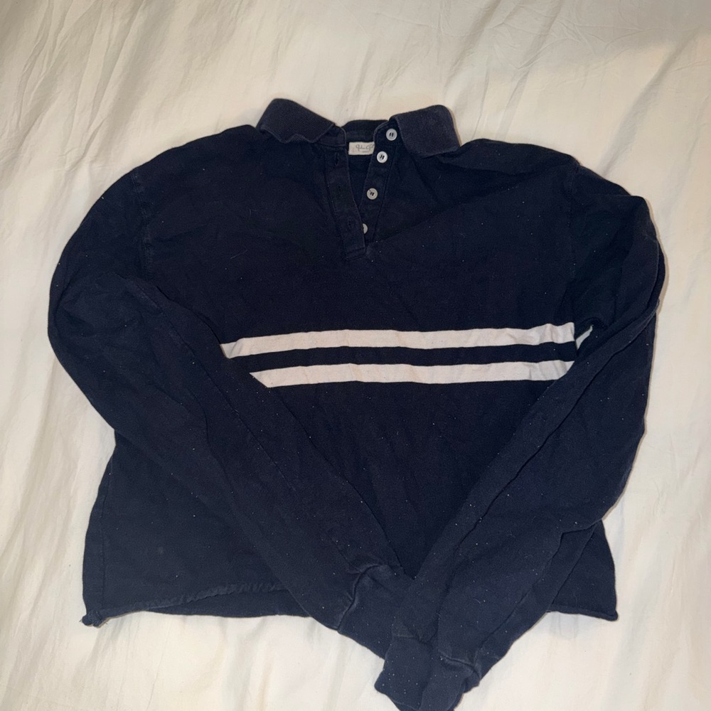 Brandy Melville Black Long Sleeve Polo Shirt
